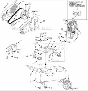 Page A Diagram and Parts List for VT629003  Campbell Hausfeld Compressor